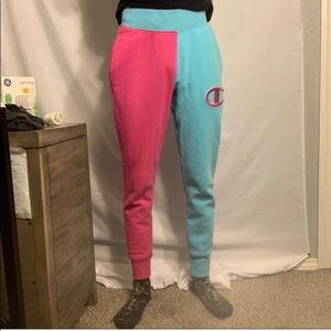Pink/Blue Colorblock Champion Sweats